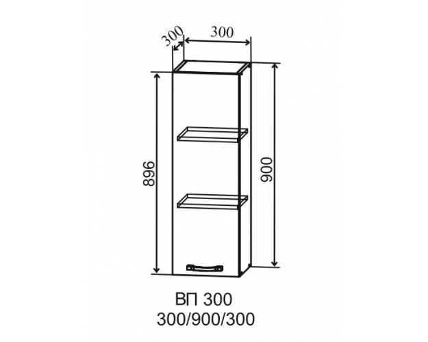 Тренто ВП 300 шкаф верхний высокий правый (Штукатурка серая/корпус Серый) в Новосибирске