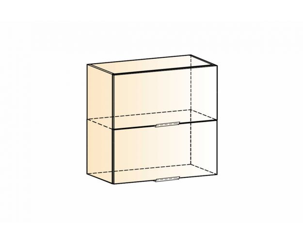 Стоун Шкаф навесной L800 Н720 (2 дв. гл.гориз.) (белый/джелато софттач)